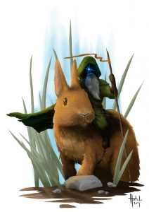 Fantasy ilustrácia - Gnómsky jazdec (2020)